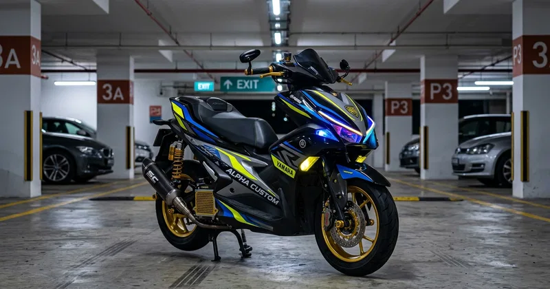 Illustration for Aerox Alpha Custom: Review Grafis dan Paket Livery Khusus